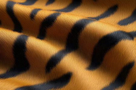 Realistic depiction of tiger stripes, perfect for nature-inspired designs. the image showcases intricate details of the black and orange pattern, suitable for backgrounds, textiles, or wildlife-themed projects. Generative AIの素材