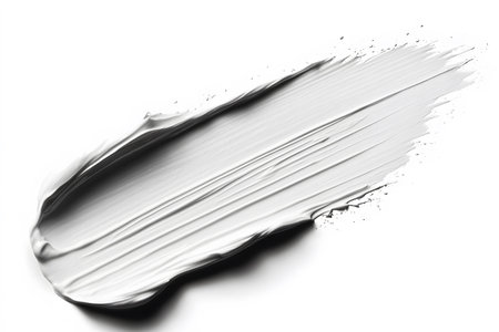 A dynamic brushstroke of white paint on a clean background, the texture and fluidity of modern abstract art. perfect for use in contemporary design, graphic projects, and artistic inspiration. Generative AIの素材