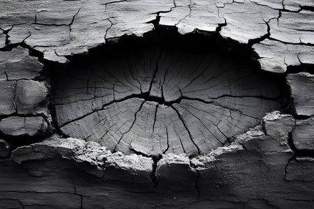 A striking depiction of cracked earth, showcasing the intricate patterns of natural erosion. the texture highlights environmental themes, making it ideal for design projects focused on climate change and sustainability. Generative AIの素材