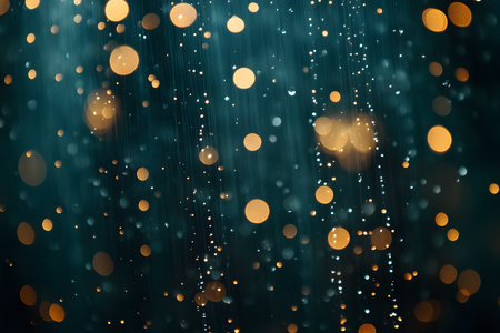 A stunning blue and gold bokeh background featuring soft, out-of-focus lights creating a magical, festive atmosphere. ideal for holiday designs, celebration invitations, and elegant event promotions. Generative AIの素材
