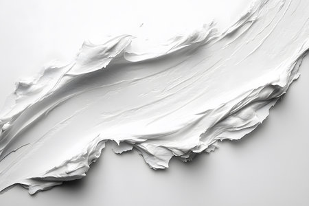 Fluid white textured surface resembling thick paint or cream with dynamic curves and ridges, offering a sense of movement. ideal for use in artistic or design projects, backgrounds, or as a texture study. Generative AIの素材