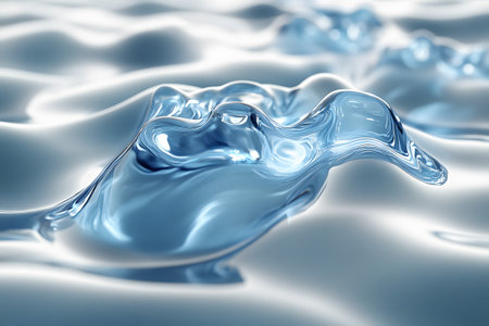 Fluid dynamics form intricate wave patterns in a close-up of shimmering water. the interplay of light and texture creates a mesmerizing abstract scene, ideal for creative backgrounds and design inspiration. Generative AIの素材