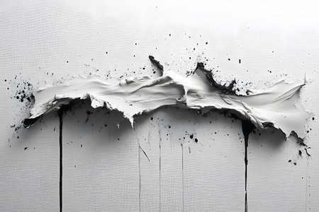 Abstract expressionism art featuring dynamic brushstrokes and a monochrome palette. the textured paint splashes convey motion and creativity, ideal for modern decor, galleries, and minimalist design projects. Generative AIの素材