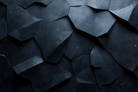 A contemporary abstract design featuring dark geometric stone-like textures. the composition highlights a minimalist approach with sharp angles and subtle lighting, ideal for modern decor, print art, or digital design applications. Generative AIの素材