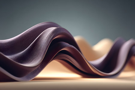 Abstract composition featuring fluid, wavy lines in neutral and earthy tones. the interplay of light and shadow enhances the three-dimensionality, creating a dynamic visual appeal suited for modern decor or design projects. Generative AIの素材
