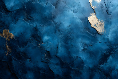 Abstract blue textured background featuring subtle gold accents, ideal for design projects and modern art concepts. rich in color and texture, suitable for creating eye-catching prints, posters, or digital media. Generative AIの素材