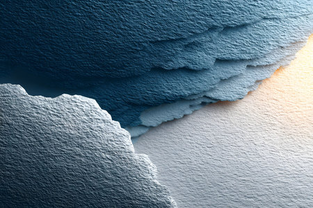 A stunning abstract artwork featuring textured layers in shades of blue and gray with a hint of warm amber. the multi-layered effect creates depth and intrigue, making it ideal for modern home decor and wall art design. Generative AIの素材