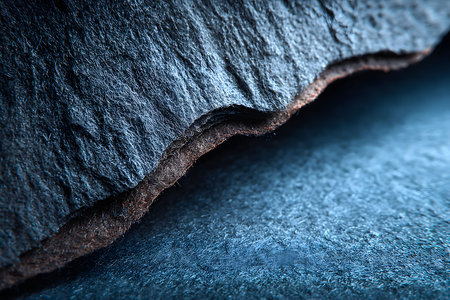 Close-up of a textured surface with layered patterns, intricate details and rugged formations. ideal for creative backgrounds, design inspiration, or studying material textures. the interplay of light emphasizes the depth and complexity. Generative AIの素材