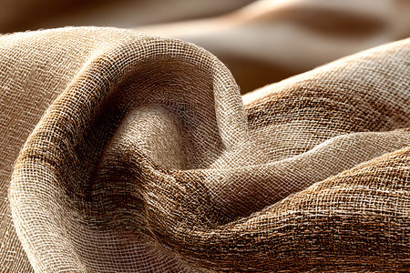 A close-up view of textured fabric in earthy tones creating flowing waves. the intricate mesh pattern and warm color palette make it ideal for design concepts, interior decoration ideas, and textile inspiration. Generative AIの素材