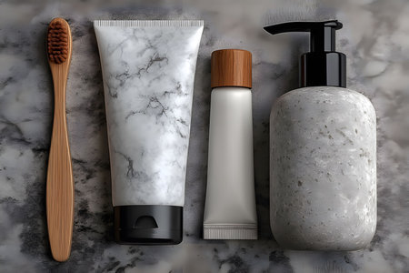 Eco-Friendly Bathroom Essentials Collection for Sustainable Living Design Generative AIの素材