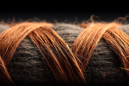 Close-Up of Interwoven Natural Fibers for Texture and Design Generative AIの素材