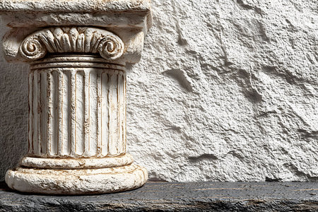 Ancient Roman Column Detail on Textured Stone Background for Architectural Design Generative AIの素材