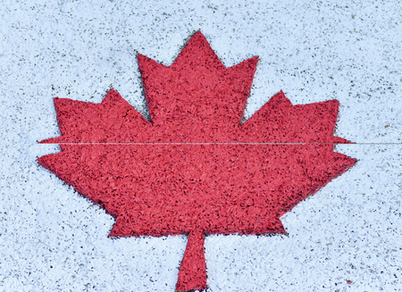 Flag of Canada painted on a white backgroundの写真素材