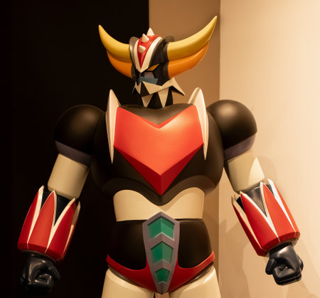 Versailles, France - January 28 2024: Statue of the Japanese robot Goldorak anime UFO Robot Grendizer aka created by author Go Nagaiのeditorial素材