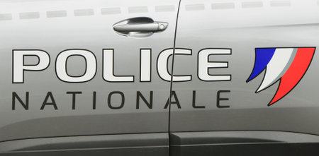 Paris, France - May 08, 2023: French national police patrol vehicle Police Nationaleのeditorial素材