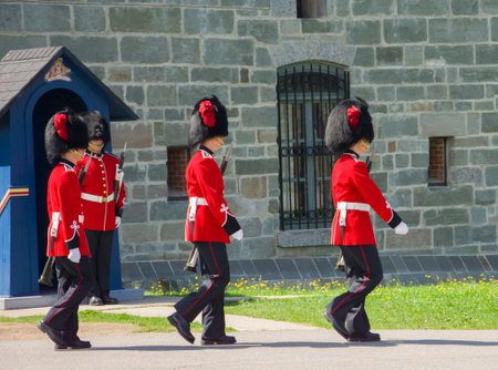 QUEBEC, CANADA - AUGUST 20, 2014: The members of the Canadian Royal 22nd Regimentのeditorial素材