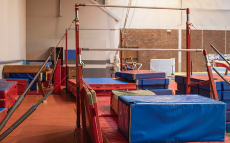 Sports equipment in the gym, Matsの写真素材