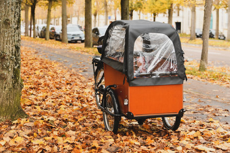 Cargobike for traveling with children Franceの写真素材