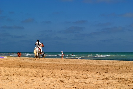 berber knight on the beach of djerbaのeditorial素材