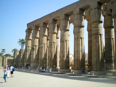 columns in luxor temple in egyptのeditorial素材