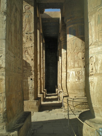 column of the temple of ramesseum in luxorの写真素材