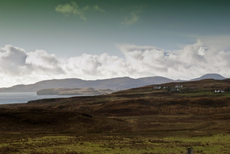 landscape of the coast of skye islandの写真素材