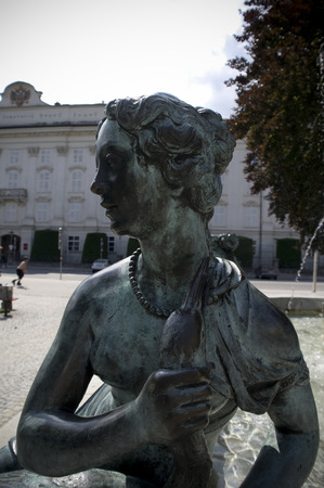 baroque statue in innsbruck downtownの写真素材