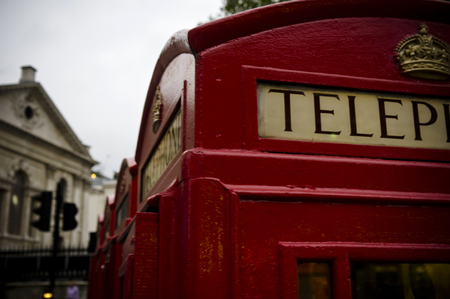 red phone booth in londonの写真素材