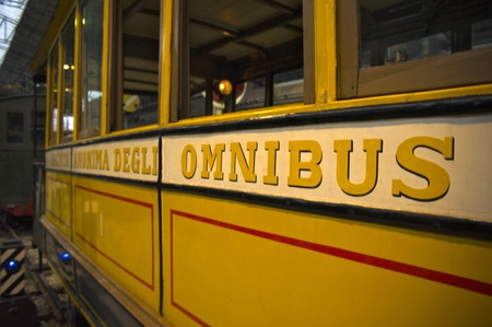 omnibus wagon of an old railway of milan in a musemのeditorial素材