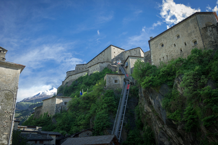 view of the fort of bard in italyの写真素材