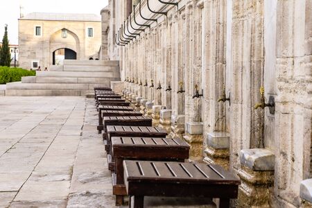 Ablutions for men in a mosque in Istanbul.