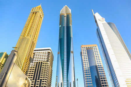 Skyscrapers in Dubai, Rose Tower. The United Arab Emirates Dubai March 2019