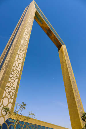 The Dubai Frame, a tourist attraction of Dubai. The United Arab Emirates Dubai March 2019のeditorial素材