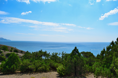 an amazing view opens from the mountains to the Black Sea coast.の写真素材