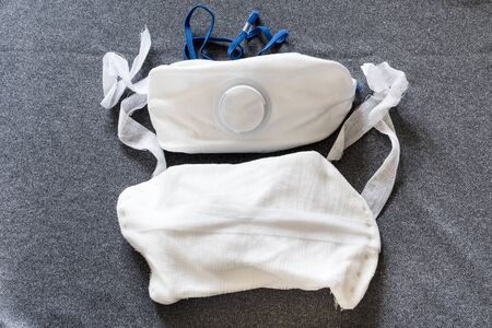 Mask, respirator and downtime gloves and effective infection protectionの写真素材