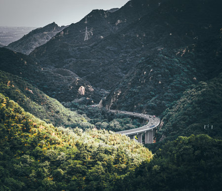Highway in the mountains at sunset. Travel and tourism concept.