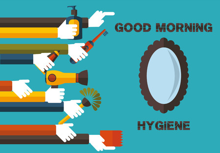 good morning hygiene- the slogan of healthy life のイラスト素材