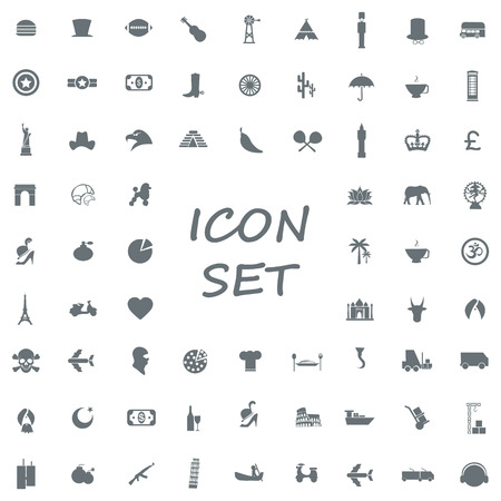 popular set of monotone flat icons のイラスト素材