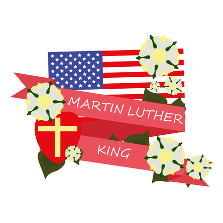 greeting ribbon day Martin Luther king, Jr.のイラスト素材