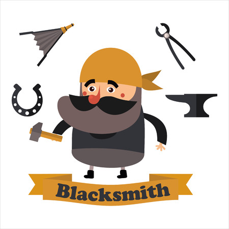 best flat  icons blacksmith のイラスト素材