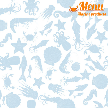 menu seafood seamless pattern のイラスト素材