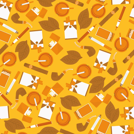 seamless pattern of smoking accessories in vector formatのイラスト素材