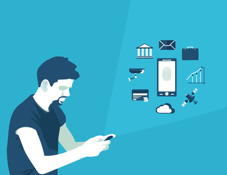 phone protection touch IDのイラスト素材