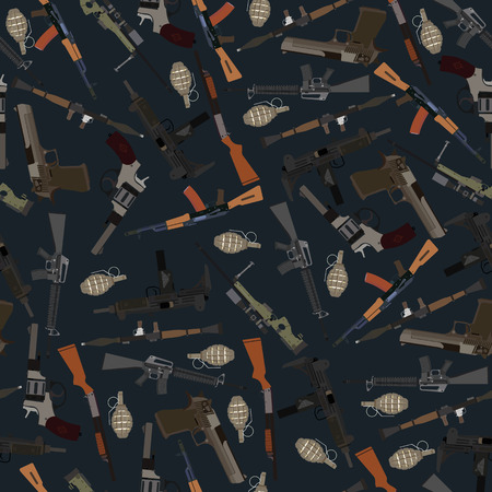 flat dark seamless pattern weaponsのイラスト素材