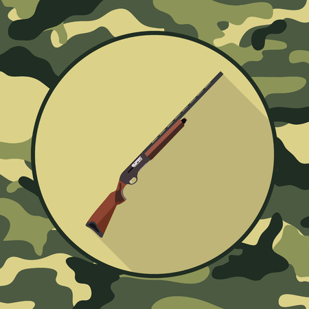 flat icon shotgun,item in camouflage in vector format eps10のイラスト素材