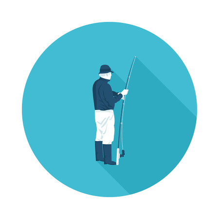 flat icon fisherman in vector format eps10のイラスト素材