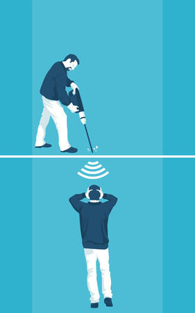 illustration of noisy neighbor in vector format eps10のイラスト素材