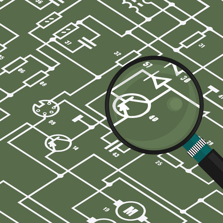 Flat illustration electrical diagnostics in vector formatのイラスト素材
