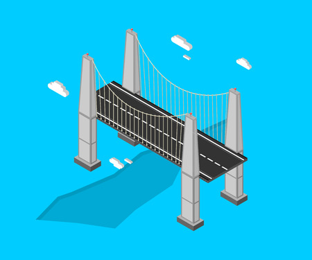 Cool isometric bridgeのイラスト素材