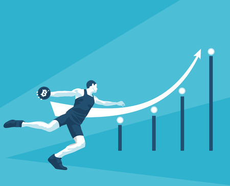 Flat illustration of the rise of cryptocurrencyのイラスト素材